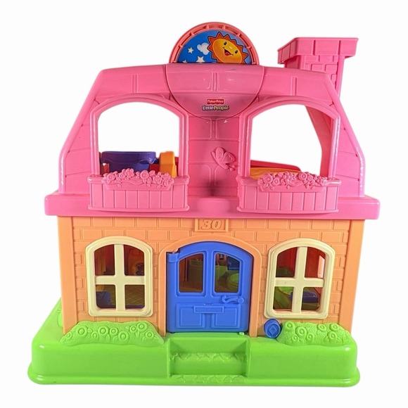 Fisher-Price Other - Fisher Price Little People House 2008 Happy Sounds Pink P3329 Mattel